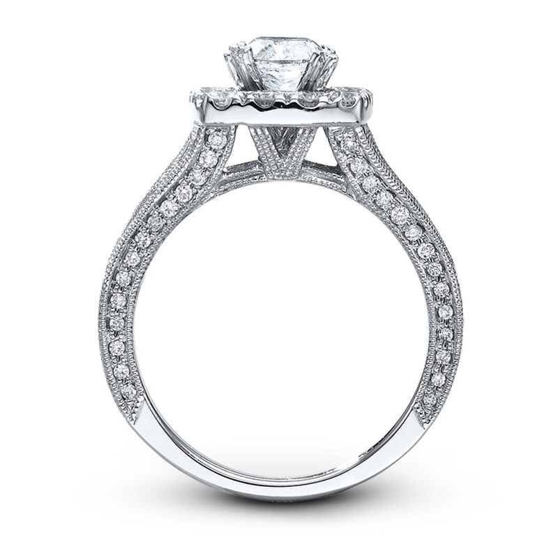 Main Image 2 of Previously Owned Previously Owned Neil Lane Ring 2 ct tw Cushion, Princess & Round-cut Diamonds 14K White Gold - Size 4.5