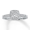 Thumbnail Image 0 of Previously Owned Diamond Engagement Ring 1/2 ct tw Princess & Round-cut 14K White Gold - Size 9.5