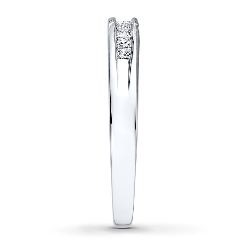 Main Image 3 of Previously Owned Diamond Wedding Band 1/4 ct tw Princess-cut 14K White Gold Size 4.25