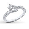 Thumbnail Image 3 of Previously Owned Ever Us Two-Stone Anniversary Ring 1 ct tw Round-cut Diamonds 14K White Gold - Size 9