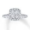 Thumbnail Image 1 of Previously Owned Diamond Engagement Ring 1 ct tw Princess & Round-cut 14K White Gold Size 3.75