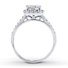 Thumbnail Image 2 of Previously Owned Diamond Engagement Ring 1 ct tw Princess & Round-cut 14K White Gold Size 3.75