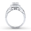 Thumbnail Image 2 of Previously Owned Diamond Engagement Ring 1 ct tw Princess & Round-cut 14K White Gold Size 9.75