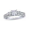 Thumbnail Image 1 of Previously Owned Neil Lane Diamond Engagement Ring 1-1/8 ct tw Princess & Round-cut 14K White Gold - Size 5