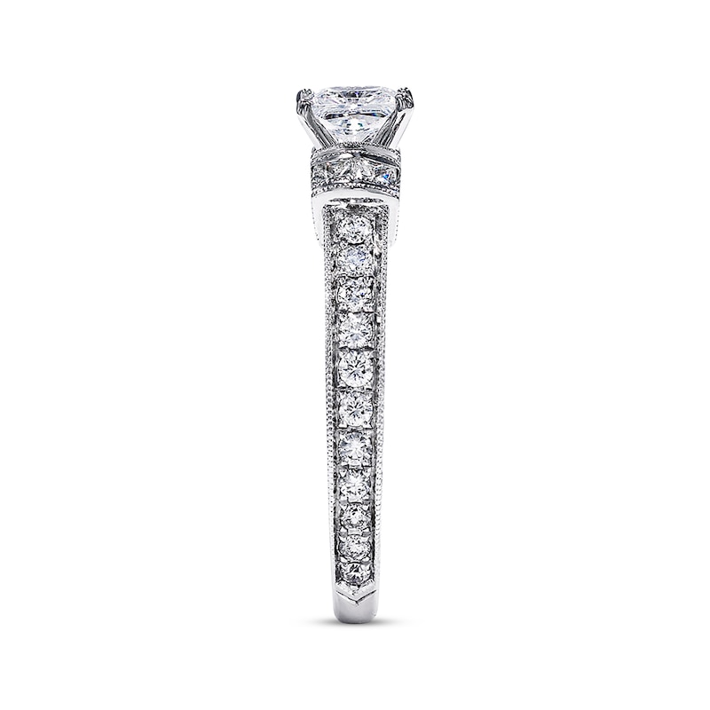 Main Image 3 of Previously Owned Neil Lane Diamond Engagement Ring 1-1/8 ct tw Princess & Round-cut 14K White Gold - Size 5