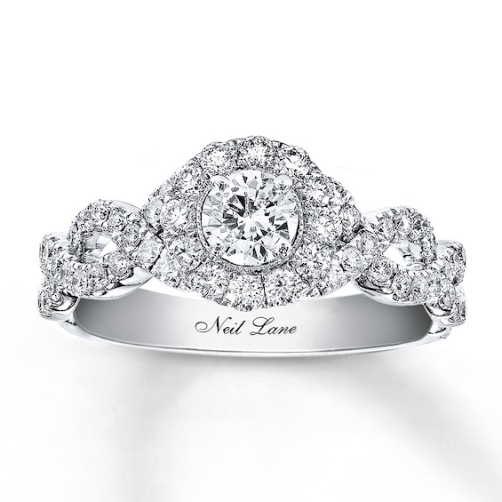 Previously Owned Neil Lane Engagement Ring 1 ct tw Round-cut Diamonds 14K White Gold Size 4.75