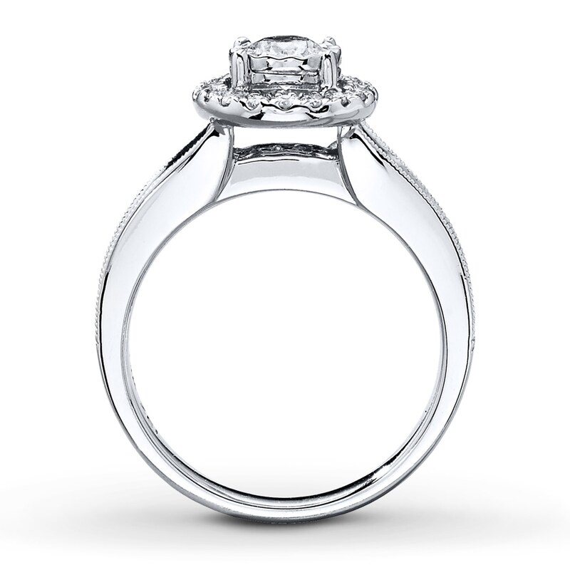 Main Image 2 of Previously Owned Diamond Engagement Ring 1 ct tw Round-cut 14K White Gold - Size 9.25