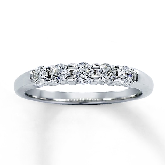 Previously Owned Diamond Anniversary Band 1/2 ct tw Round-cut 14K White Gold Size 4.5