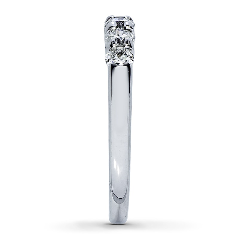 Main Image 3 of Previously Owned Diamond Anniversary Band 1/2 ct tw Round-cut 14K White Gold - Size 4.5
