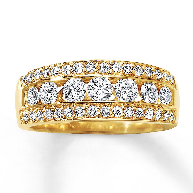 Main Image 1 of Previously Owned Diamond Anniversary Ring 1 ct tw Round-cut 14K Yellow Gold - Size 9.75