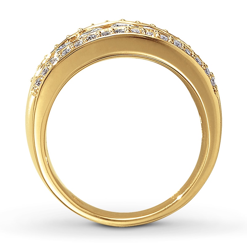 Main Image 2 of Previously Owned Diamond Anniversary Ring 1 ct tw Round-cut 14K Yellow Gold - Size 9.75
