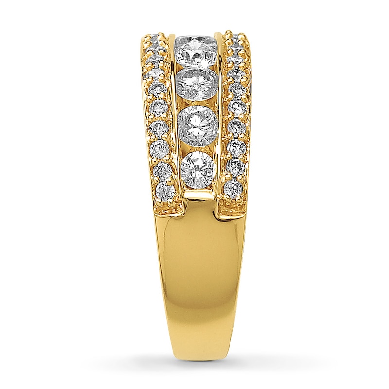 Main Image 3 of Previously Owned Diamond Anniversary Ring 1 ct tw Round-cut 14K Yellow Gold - Size 9.75
