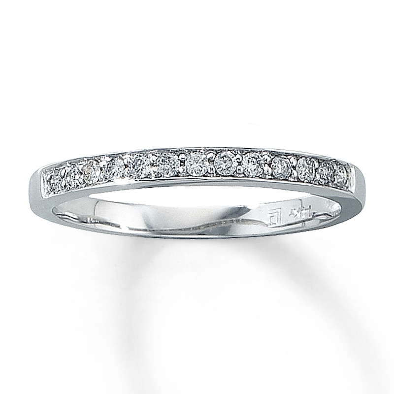 Main Image 1 of Previously Owned Diamond Anniversary Band 1/8 ct tw Round-cut 14K White Gold Size 3.5