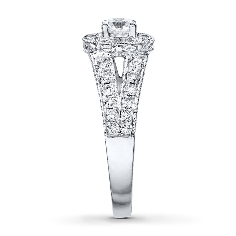 Main Image 3 of Previously Owned Diamond Engagement Ring 1 ct tw Round-cut 14K White Gold - Size 10