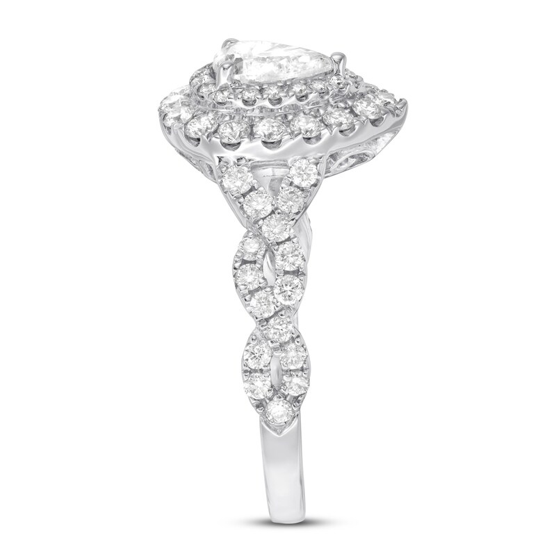 Main Image 3 of Previously Owned Neil Lane Engagement Ring 1-1/8 ct tw Pear & Round-cut Diamonds 14K White Gold - Size 4.5