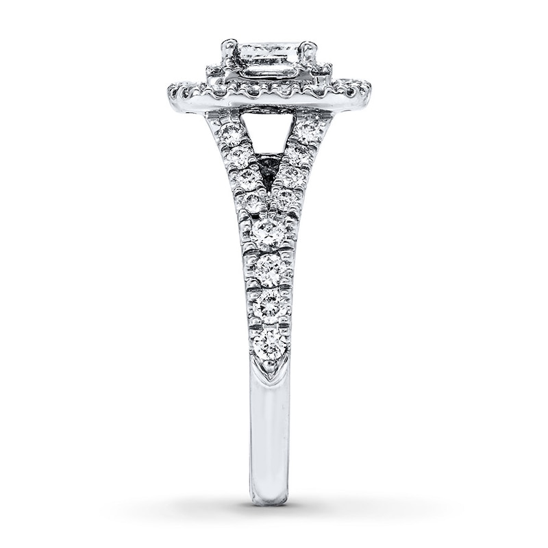 Main Image 3 of Previously Owned Neil Lane Engagement Ring 1-1/4 ct tw Princess, Baguette & Round-cut Diamonds 14K White Gold Size 5