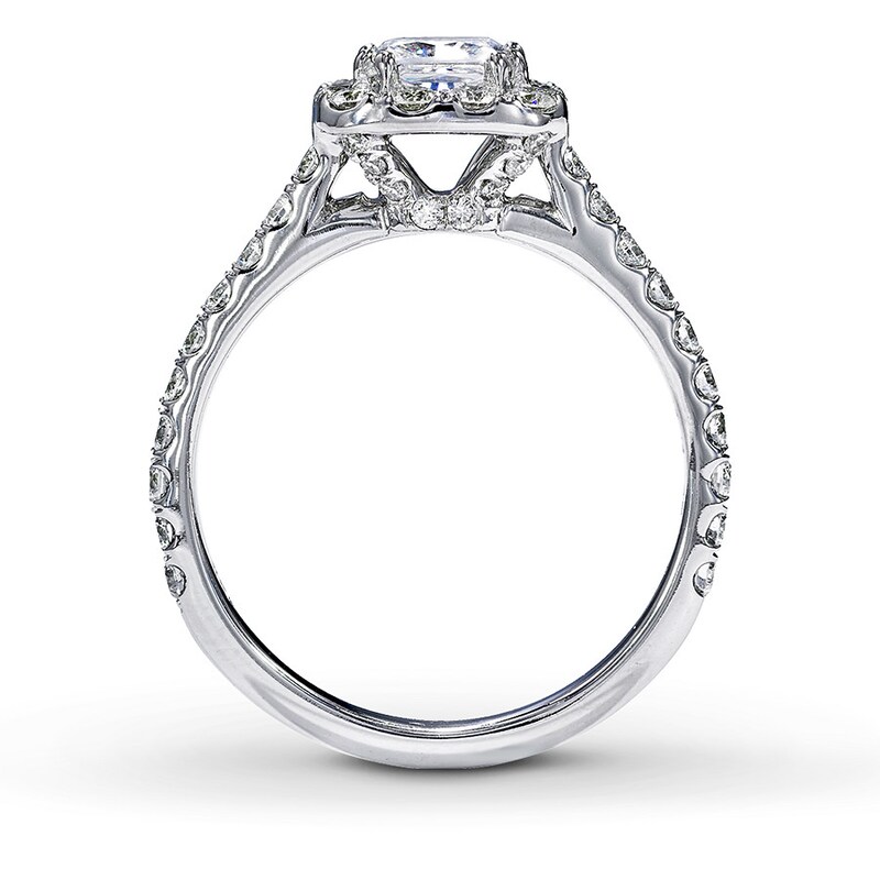 Main Image 2 of Previously Owned Neil Lane Bridal Ring 1-1/2 ct tw Princess & Round-cut Diamonds 14K White Gold Size 4.75
