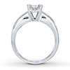 Thumbnail Image 2 of Previously Owned Diamond Engagement Ring 3/4 ct tw Princess & Round-cut 14K White Gold Size 4.5