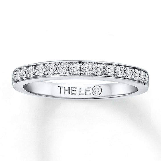 Previously Owned THE LEO Wedding Band 1/4 ct tw Round-cut Diamonds 14K White Gold Size 6.75