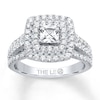 Thumbnail Image 1 of Previously Owned THE LEO Engagement Ring 1-1/4 ct tw Princess & Round-cut Diamonds 14K White Gold Size 4