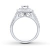 Thumbnail Image 2 of Previously Owned THE LEO Engagement Ring 1-1/4 ct tw Princess & Round-cut Diamonds 14K White Gold Size 4