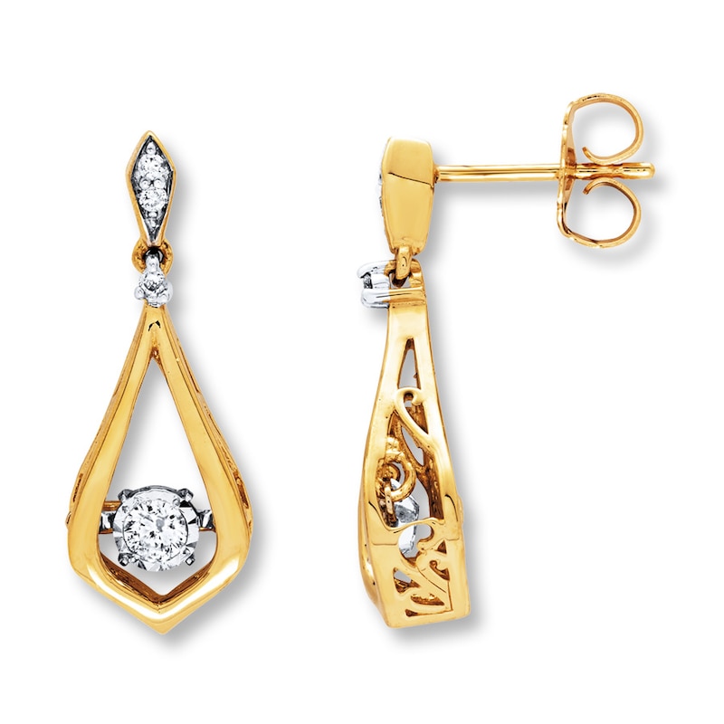 Main Image 1 of Previously Owned Unstoppable Love 1/6 ct tw Diamonds 10K Yellow Gold Earrings