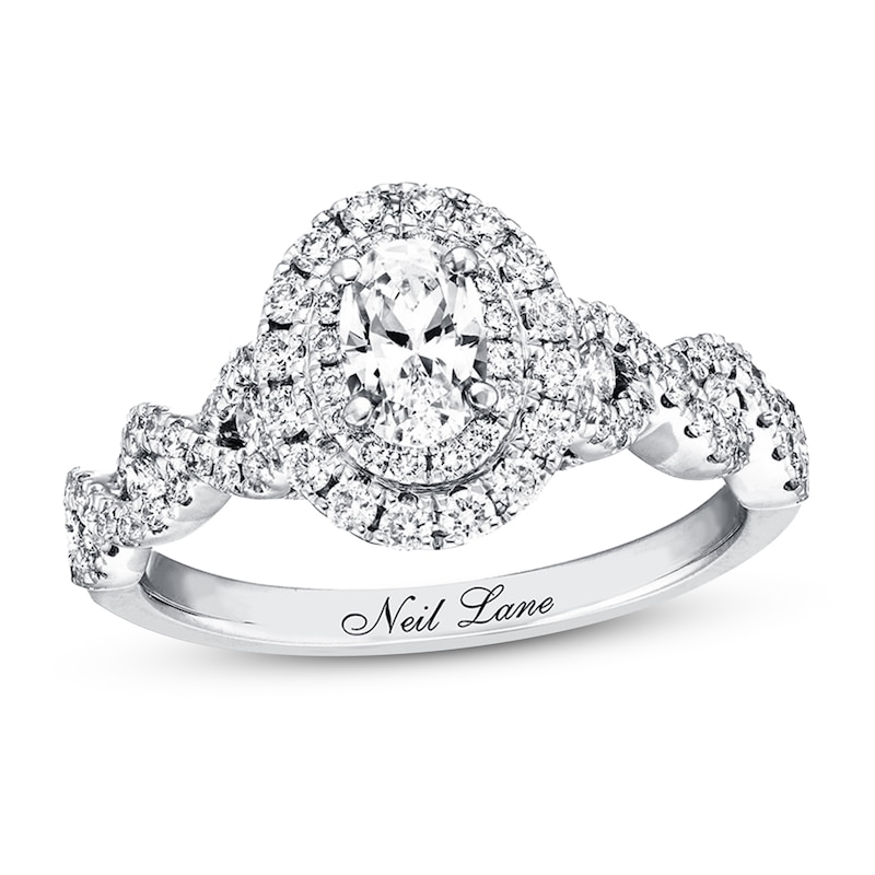 Previously Owned Neil Lane Bridal Diamond Ring 1-1/6 ct tw Oval & Round-cut 14K White Gold