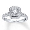 Thumbnail Image 1 of Previously Owned Neil Lane Engagement Ring 7/8 ct tw Radiant & Round-cut Diamonds 14K White Gold