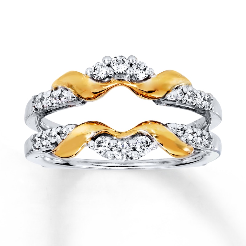 Previously Owned Diamond Enhancer Ring 1/3 ct tw Round-cut 14K Two-Tone Gold
