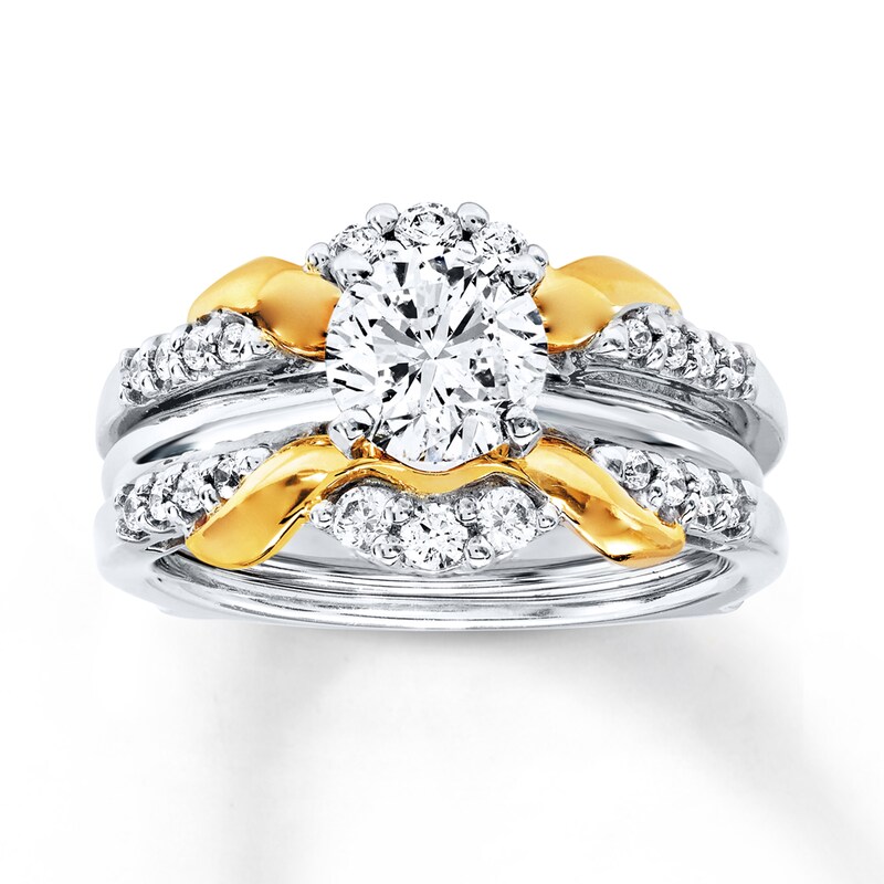 Previously Owned Diamond Enhancer Ring 1/3 ct tw Round-cut 14K Two-Tone Gold