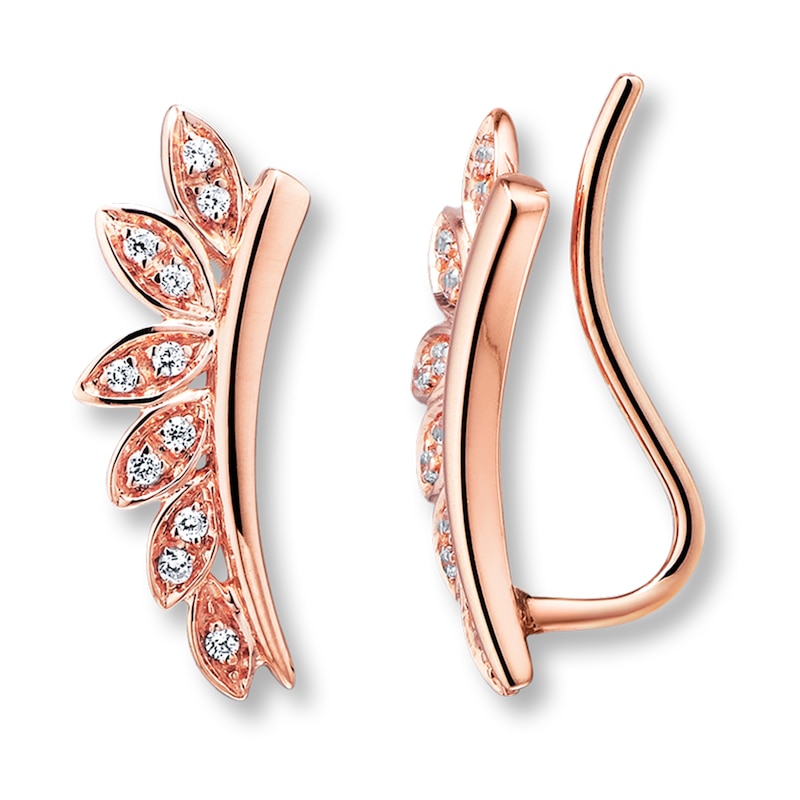 Previously Owned Earring Climbers 1/15 ct tw Diamonds 10K Rose Gold
