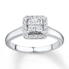 Previously Owned Diamond Ring 1/4 ct tw Princess & Round-cut 10K White Gold