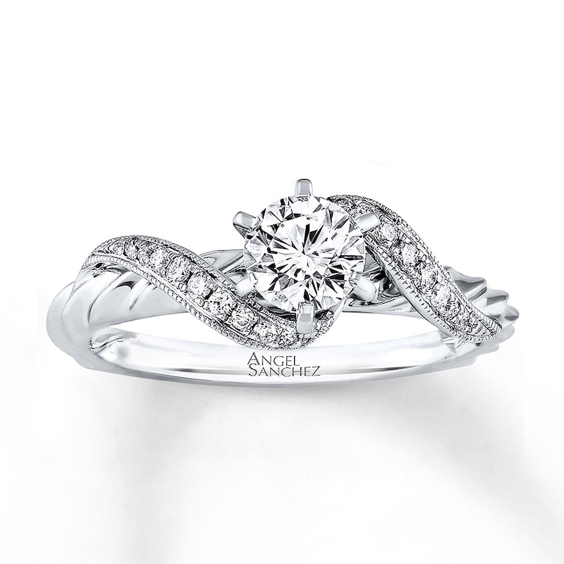 Main Image 1 of Previously Owned Angel Sanchez Ring 1/2 ct tw Round-cut Diamonds 14K White Gold
