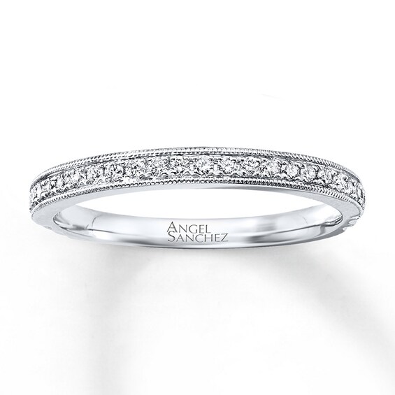 Previously Owned Angel Sanchez Ring 1/6 ct tw Round-cut Diamonds 14K White Gold