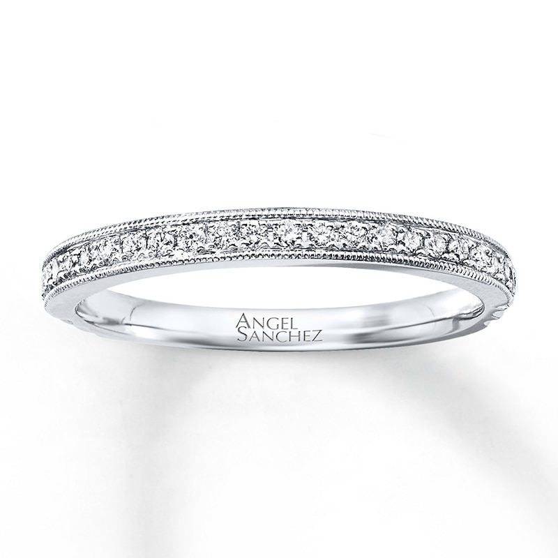 Main Image 1 of Previously Owned Angel Sanchez Ring 1/6 ct tw Round-cut Diamonds 14K White Gold