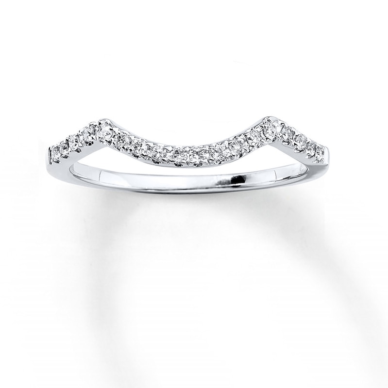 Main Image 1 of Previously Owned Diamond Wedding Band 1/8 ct tw Round-cut 14K White Gold