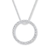 Thumbnail Image 0 of Previously Owned Diamond Circle Necklace 1/10 ct tw Round-cut Sterling Silver