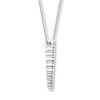 Thumbnail Image 1 of Previously Owned Diamond Circle Necklace 1/10 ct tw Round-cut Sterling Silver