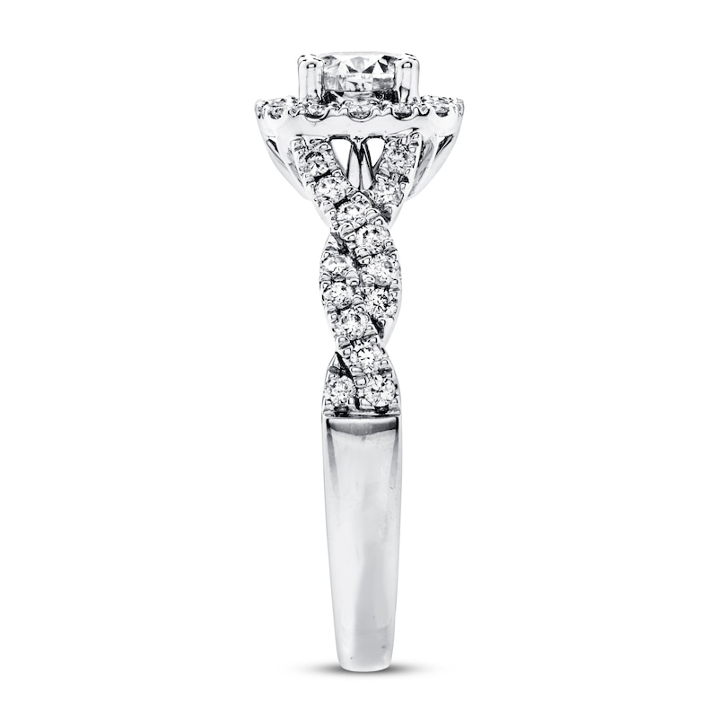 Main Image 2 of Previously Owned Diamond Engagement Ring 7/8 ct tw Round-cut 14K White Gold