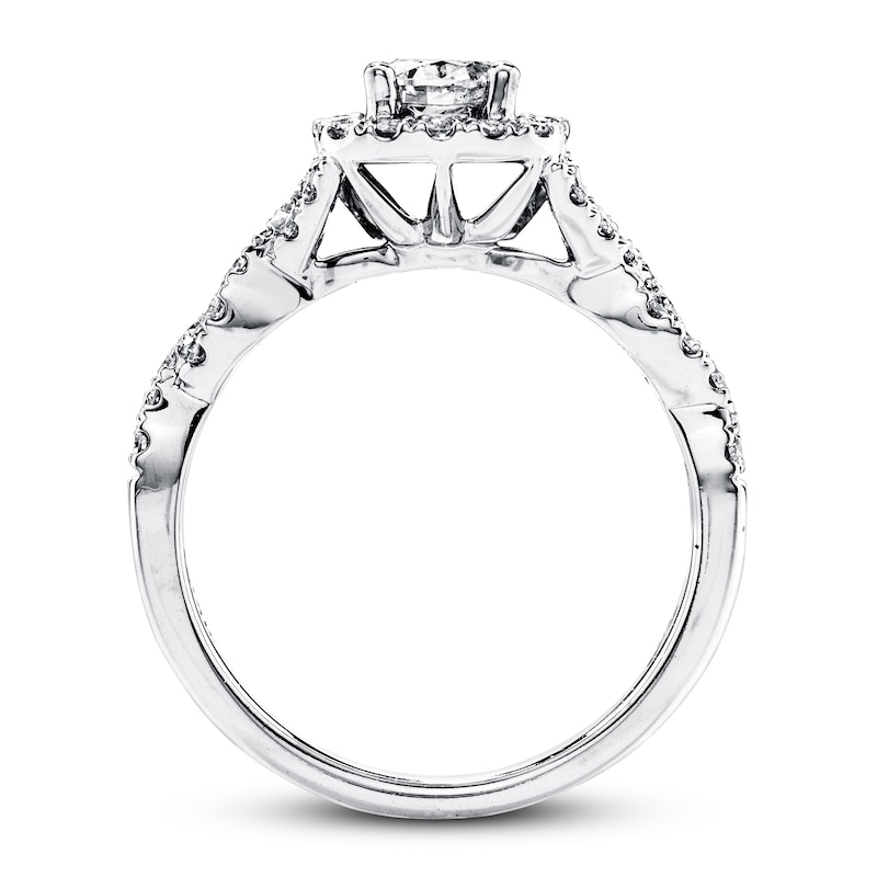 Main Image 3 of Previously Owned Diamond Engagement Ring 7/8 ct tw Round-cut 14K White Gold