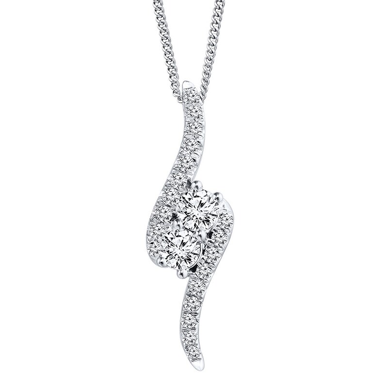 Main Image 1 of Previously Owned Ever Us Diamond Necklace 1/2 ct tw 14K White Gold