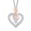 Thumbnail Image 1 of Previously Owned Ever Us Heart Necklace 1/4 ct tw Diamonds 14K Two-Tone Gold
