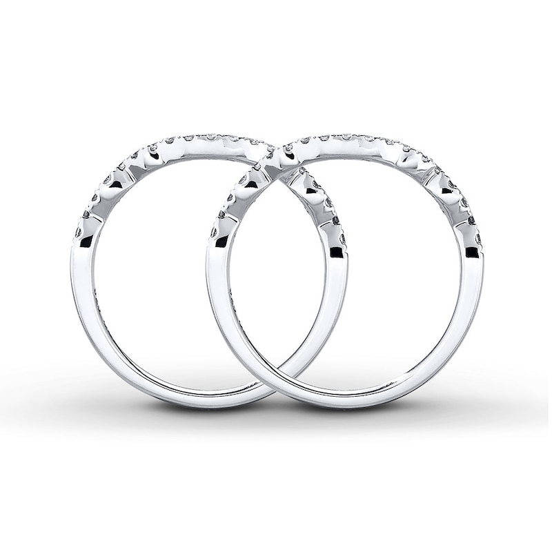 Main Image 2 of Previously Owned Diamond Wedding Bands 3/8 ct tw Round-cut 14K White Gold