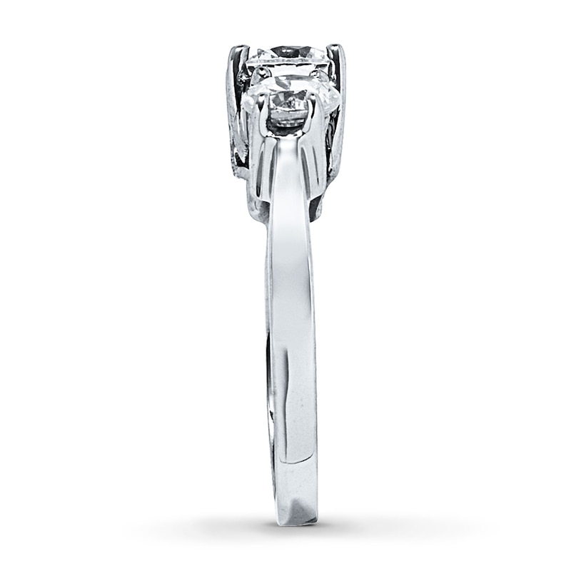 Main Image 3 of Previously Owned Three-Stone Diamond Ring 2 ct tw Round-cut 14K White Gold