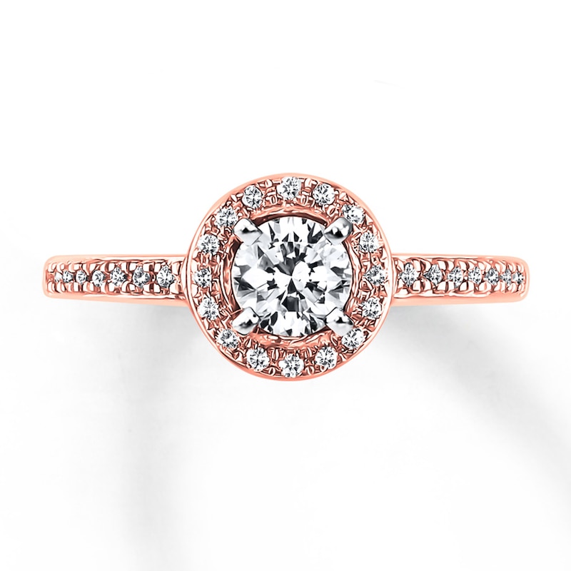 Main Image 1 of Previously Owned Diamond Engagement Ring 5/8 ct tw Round-cut 14K Two-Tone Gold