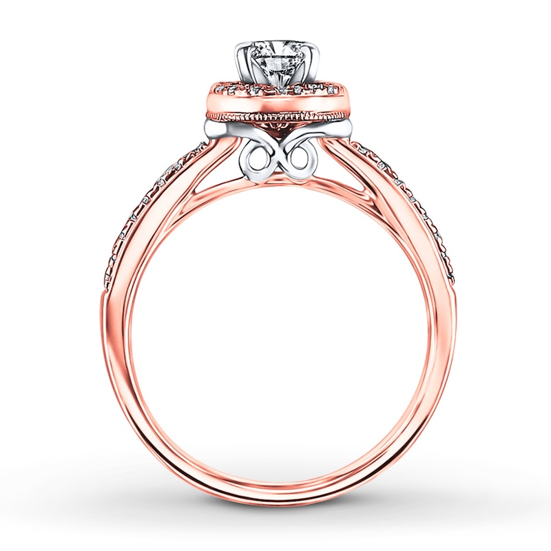 Main Image 2 of Previously Owned Diamond Engagement Ring 5/8 ct tw Round-cut 14K Two-Tone Gold