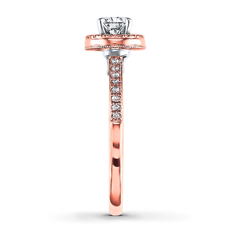 Main Image 3 of Previously Owned Diamond Engagement Ring 5/8 ct tw Round-cut 14K Two-Tone Gold