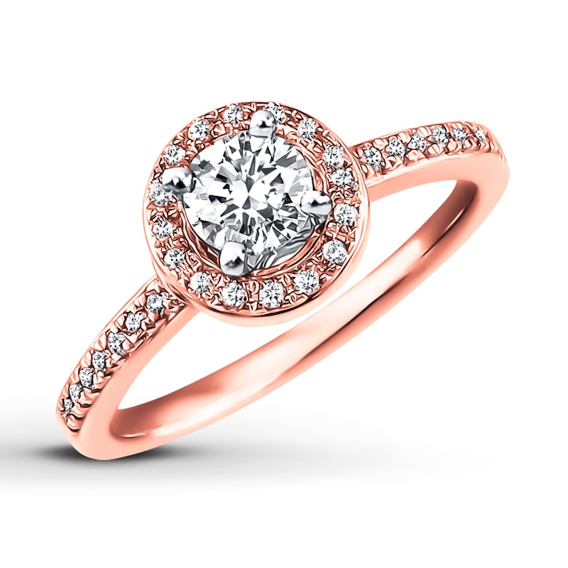 Main Image 4 of Previously Owned Diamond Engagement Ring 5/8 ct tw Round-cut 14K Two-Tone Gold