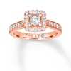 Previously Owned THE LEO Diamond Ring 5/8 ct tw Princess & Round-cut 14K Rose Gold