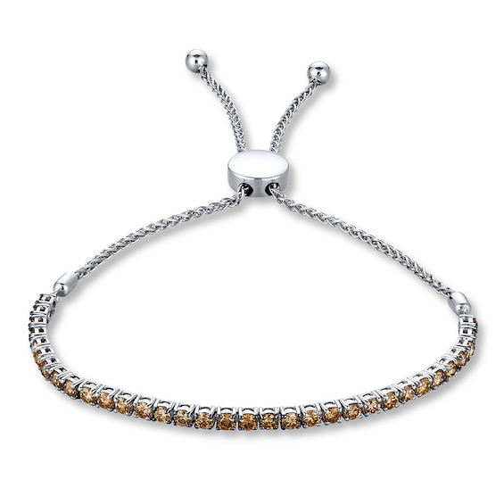 Previously Owned Le Vian Ombre Bolo Bracelet 2 ct tw Diamonds 14K Vanilla Gold 9.5"